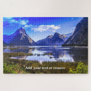 Beautiful fjord en "Miter Peak", Nieuw-Zeeland, Legpuzzel