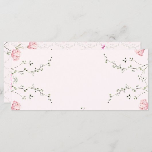 Beautiful Floral  Menu (Voorkant / Achterkant)