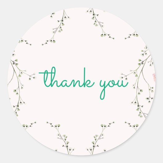 Beautiful Floral Ronde Sticker (Voorkant)