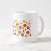 Beautiful flower pattern mug extra grote beker (Voorkant rechts)