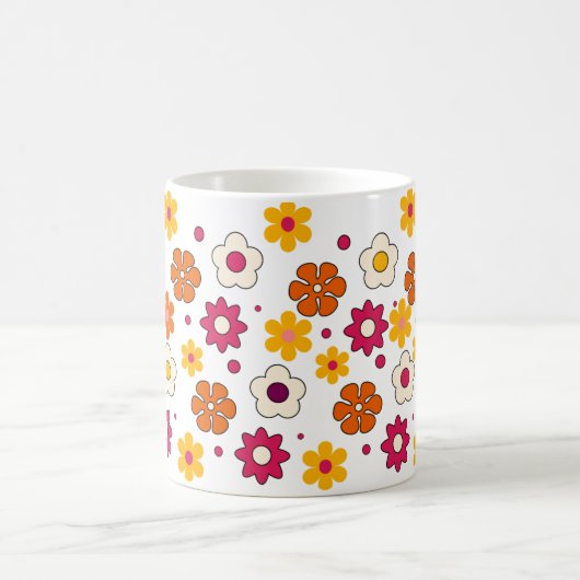 Beautiful flower pattern mug koffiemok (Center)
