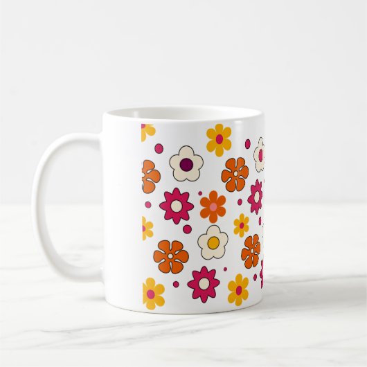 Beautiful flower pattern mug koffiemok (Links)