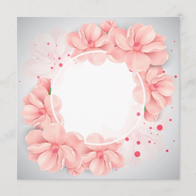 Beautiful flowers in a round frame (Voorkant)