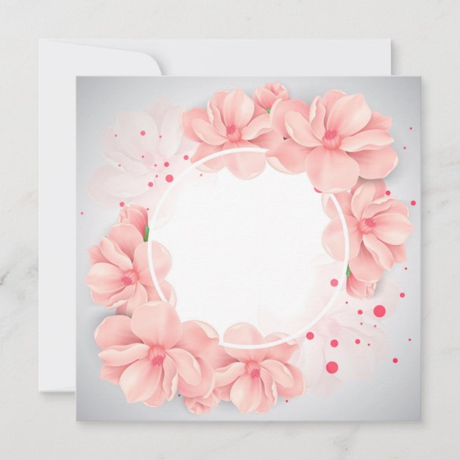 Beautiful flowers in a round frame (Voorkant)