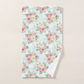 Beautiful Flowers in Pastel Color on Light Blue  (Serviette à main)