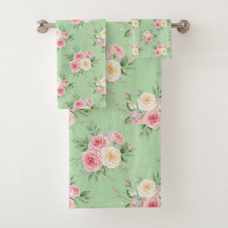 Beautiful Flowers in Pastel Color on Pale Green