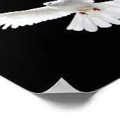 Beautiful Flying Peaceful White Dove Photo Silhoue Poster (Hoek)