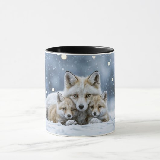 Beautiful Foxes in Snow Coffee Cup or Mug (Centre)