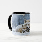 Beautiful Foxes in Snow Coffee Cup or Mug Mok (Voorkant links)