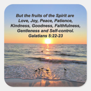 BEAUTIFUL GALATIANS 5 SUNRISE VIERKANTE STICKER