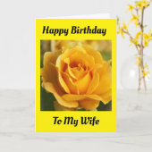 BEAUTIFUL "GEELDE ROSE" HAPPY BIRTHDAY KAART (Gele Bloem)