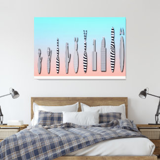 Beautiful Geometric Contemporary Cat  Canvas Afdruk