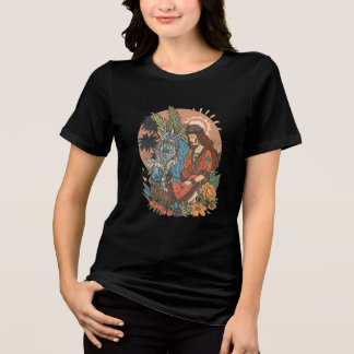 Beautiful Girl with Horse T-Shirt| western cowgirl Tri-Blend Shirt