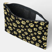 Beautiful Golden Paws Prints on Black Background Etui (Open)