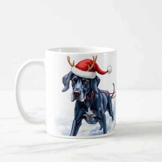 Beautiful Great Dane Christmas Coffee Mug (Gauche)