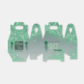 Beautiful Green Glitter Ribbon 20th Birthday Bedankdoosjes (Uitgevouwen)