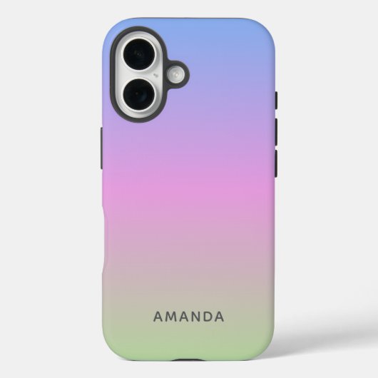 Beautiful Green Pink Blue Ombre Personalized Case-Mate iPhone Case (Achterkant)