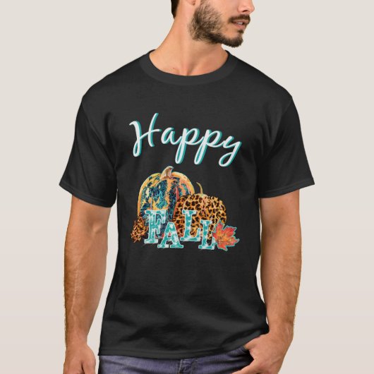 Beautiful Happy Fall  Happy Fall Cheetah Pumpkin T-shirt (Voorkant)