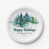 Beautiful Happy Holidays Custom Christmas Party Papieren Bordje (Voorkant)