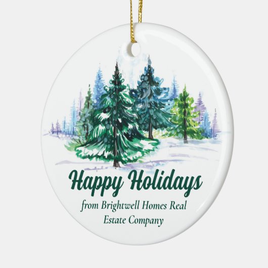 Beautiful Happy Holidays Custom Company Christmas Keramisch Ornament (Links)