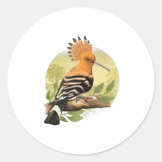 Beautiful Hoopoe For Ornithologists Ronde Sticker (Voorkant)
