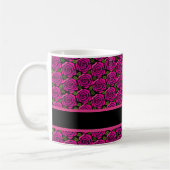 Beautiful Hot Pink Roses Custom Name Monogram Gift Koffiemok (Links)