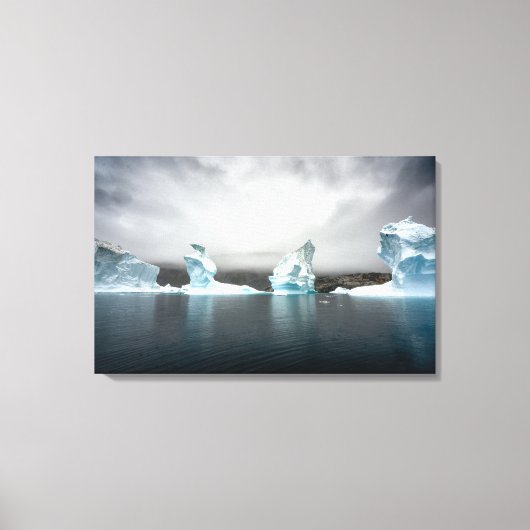 Beautiful Icebergs in Greenland Canvas Afdruk (Voorkant)