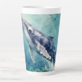 Beautiful Impasto Whale Oceanic Illustration Latte Mok (Voorkant)