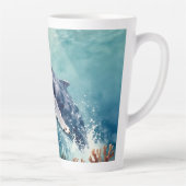 Beautiful Impasto Whale Oceanic Illustration Latte Mok (Rechts)