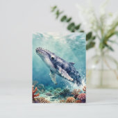Beautiful Impasto Whale Oceanic Keep in Touch Briefkaart (Staand voorkant)