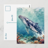 Beautiful Impasto Whale Oceanic Keep in Touch Briefkaart (Voorkant / Achterkant)