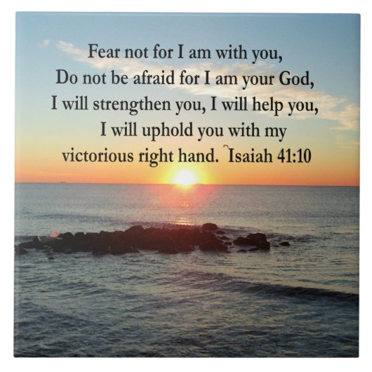 BEAUTIFUL ISAIAH 41:10 SUNRISE TEGELTJE (Voorkant)