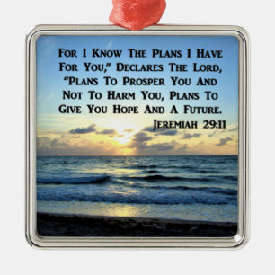 BEAUTIFUL JEREMIAH 29:11 BLAUWE HUIDEN METALEN ORNAMENT
