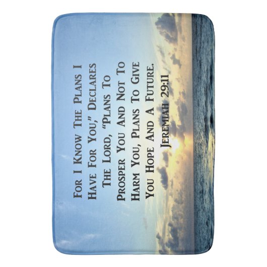 BEAUTIFUL JEREMIAH 29:11 SCRIPTURE VERSE BADMAT (Voorkant Verticaal)