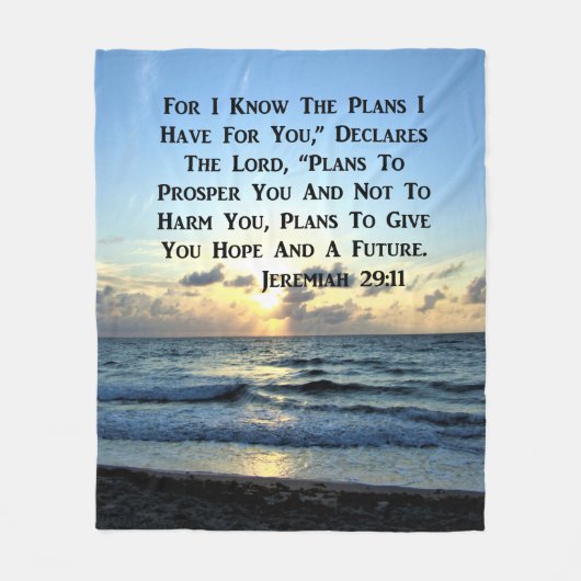 BEAUTIFUL JEREMIAH 29:11 SCRIPTURE VERSE FLEECE DEKEN (Voorkant)