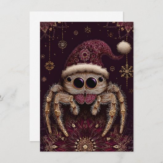Beautiful Jumping Spider Christmas Cards Feestdagenkaart (Voorkant / Achterkant)