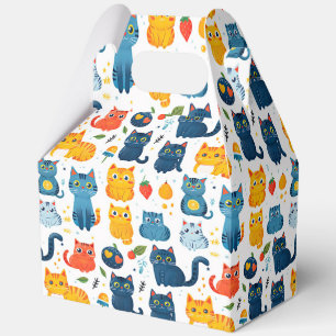 Beautiful kawaii cats, playing with toys white ba bedankdoosjes