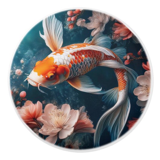 Beautiful Koi Fish Pond Knobs and Pulls Keramische Knop (Voorkant)
