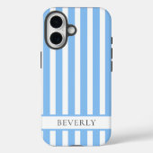 Beautiful Light Blue Striped Personalized Case-Mate iPhone Case (Achterkant)