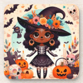 Beautiful little witch halloween party bier onderzetter (Voorkant)