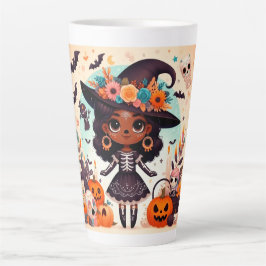 Beautiful little witch halloween party latte mok