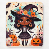 Beautiful little witch halloween party muismat (Voorkant)