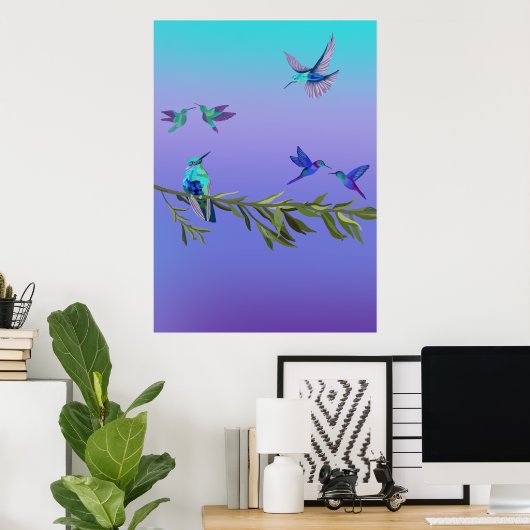 Beautiful love birds wall art poster (Thuiskantoor)