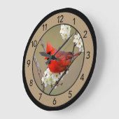 Beautiful Male Cardinal Large Clock Grote Klok (Hoek)