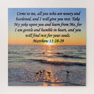BEAUTIFUL MATTHEW 11:28 SUNRISE FOTO-ONTWERP LEGPUZZEL