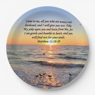 BEAUTIFUL MATTHEW 11:28 SUNRISE FOTO-ONTWERP PAPIEREN BORDJE