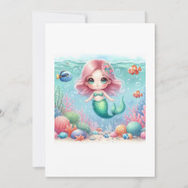 beautiful mermaid kawaii kaart