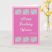 Beautiful Modern Flower Fun Trendy Birthday Card Kaart (Gele Bloem)