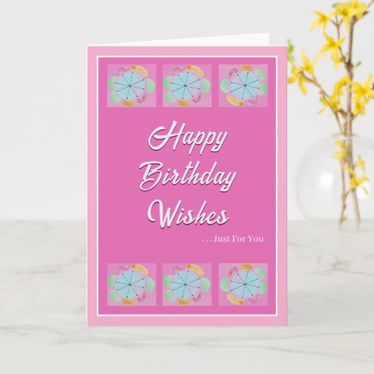 Beautiful Modern Flower Fun Trendy Birthday Card Kaart (Gele Bloem)