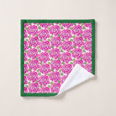 Beautiful Modern Hot Pink Magenta Roses Monogram  (Gant de toilette)